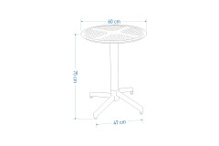 Vilinze Tilia Plastik Bahçe Balkon Bistro Katlanır Masa 60*60 cm