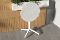 Tilia Plastik Bahçe Balkon Bistro Katlanır Masa 60*60 cm Beyaz