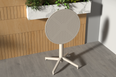 Tilia Plastik Bahçe Balkon Bistro Katlanır Masa 60*60 cm Bej