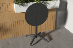 Tilia Plastik Bahçe Balkon Bistro Katlanır Masa 60*60 cm Siyah