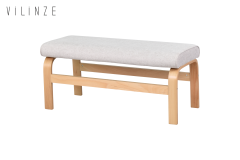 Peri Naturel Ahşap Ayak Sigma Sırtsız Bank