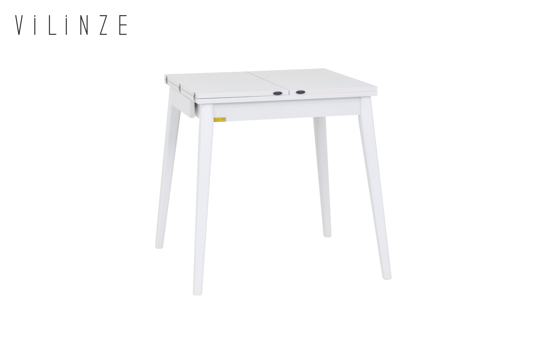 Vilinze Avanos Ahşap Katlanır Kanatlı Mdf Mutfak Masası - 70x70+70 (70x140) cm Beyaz - Beyaz