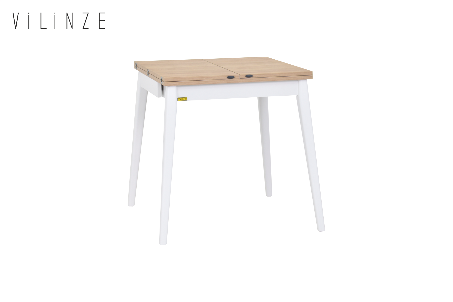 Vilinze Avanos Ahşap Katlanır Kanatlı Mdf Mutfak Masası - 70x70+70 (70x140) cm Naturel - Beyaz