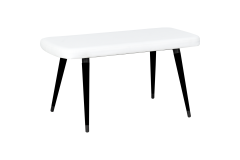 Dino Ahşap Ayak Beyaz Deri Mutfak Masası Bankı