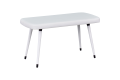 Dino Ahşap Ayak Beyaz Deri Mutfak Masası Bankı