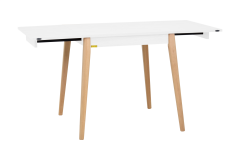 Vilinze Avanos Ahşap Katlanır Kanatlı Mdf Mutfak Masası - 70x70+70 (70x140) cm Beyaz - Naturel