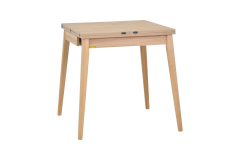 Vilinze Avanos Ahşap Katlanır Kanatlı Mdf Mutfak Masası - 70x70+70 (70x140) cm Naturel - Naturel