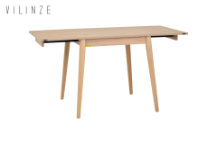 Vilinze Avanos Ahşap Katlanır Kanatlı Mdf Mutfak Masası - 70x70+70 (70x140) cm Naturel - Naturel