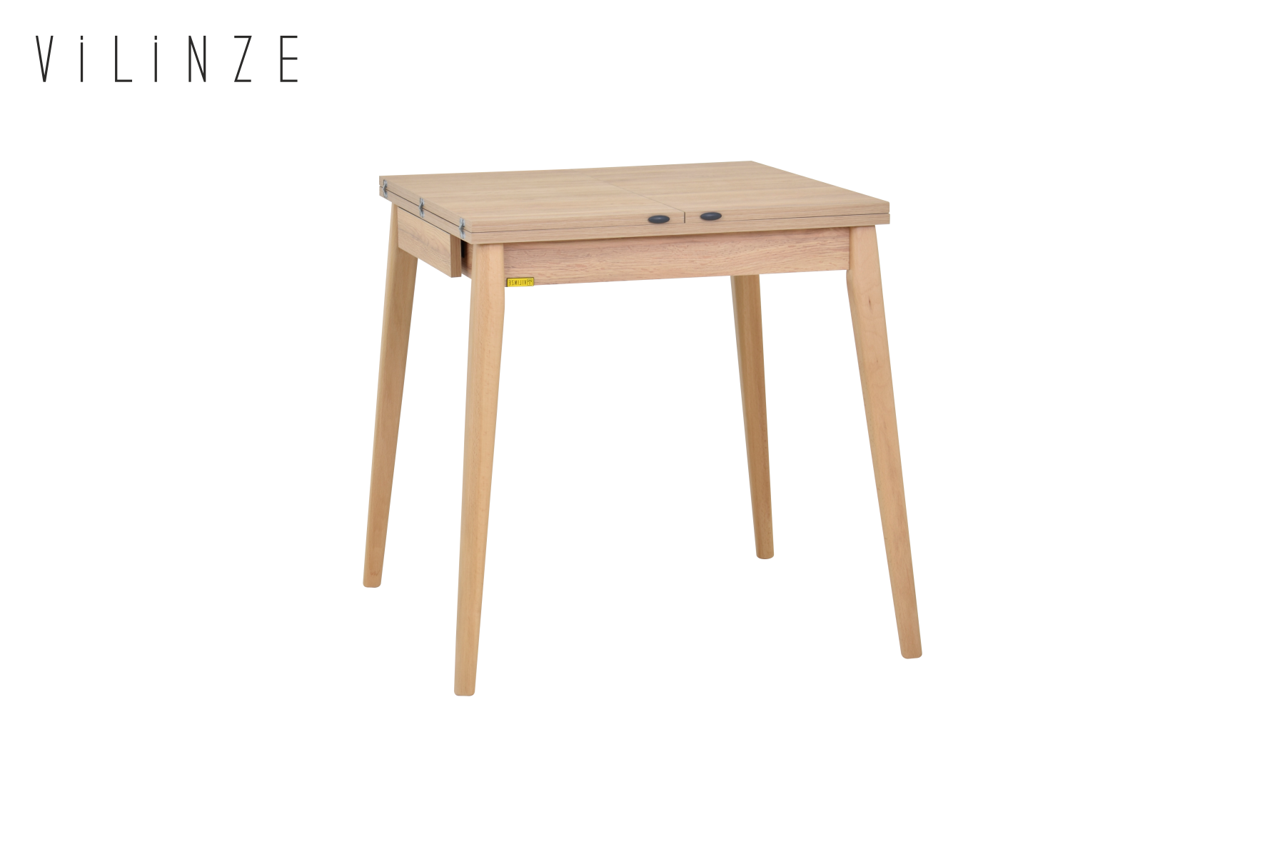 Vilinze Avanos Ahşap Katlanır Kanatlı Mdf Mutfak Masası - 70x70+70 (70x140) cm Naturel - Naturel