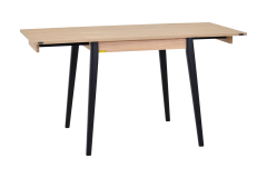Vilinze Avanos Ahşap Katlanır Kanatlı Mdf Mutfak Masası - 70x70+70 (70x140) cm Naturel - Siyah