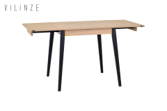 Vilinze Avanos Ahşap Katlanır Kanatlı Mdf Mutfak Masası - 70x70+70 (70x140) cm Naturel - Siyah