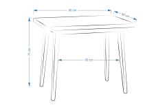 Vilinze Avanos Sabit Mdf Mutfak Masası - 60x90 Cm Beyaz - Beyaz