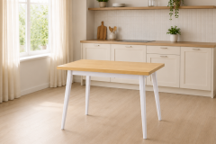 Vilinze Avanos Sabit Mdf Mutfak Masası - 60x90 Cm Naturel - Beyaz