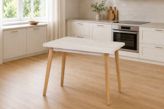 Vilinze Avanos Sabit Mdf Mutfak Masası - 60x90 Cm Traverten - Naturel