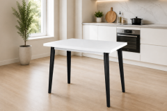 Vilinze Avanos Sabit Mdf Mutfak Masası - 60x90 Cm Beyaz - Siyah