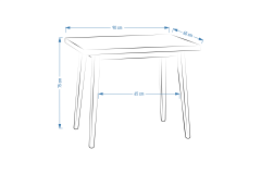 Vilinze Avanos Sabit Mdf Mutfak Masası - 60x90 Cm Beyaz - Siyah