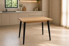 Vilinze Avanos Sabit Mdf Mutfak Masası - 60x90 Cm Naturel - Siyah