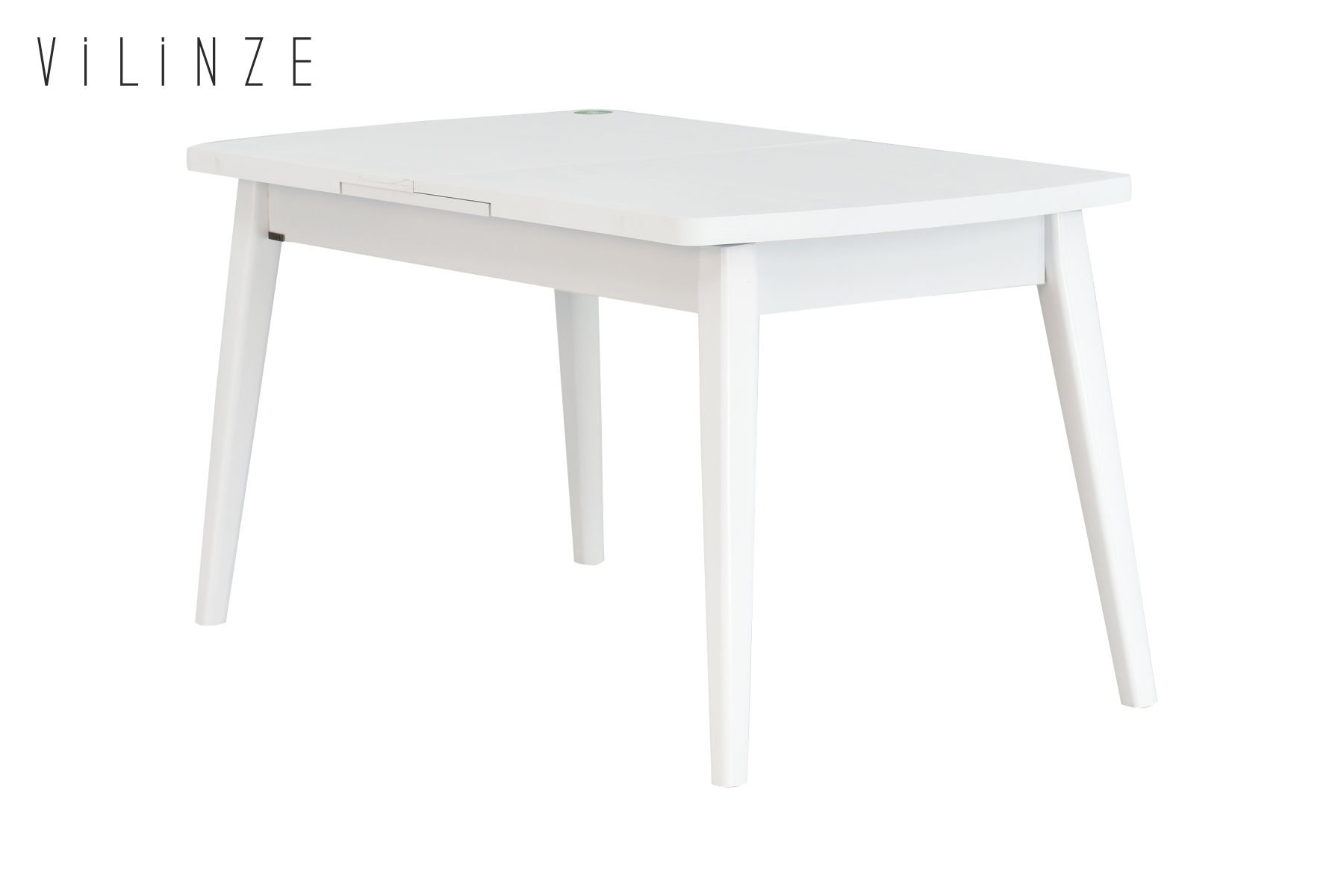 Vilinze Aras Ahşap Yemek Masası Beyaz - 80*140 cm