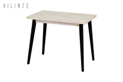 Vilinze Avanos Sabit Mdf Mutfak Masası - 60x90 Cm Traverten - Siyah