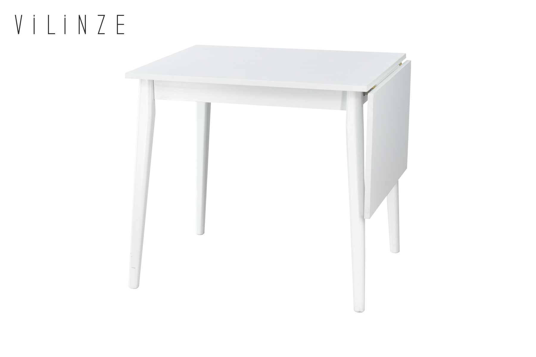 Vilinze Avanos Katlanır Mdf Ahşap Mutfak Masası - 70x80 cm (70x120 cm) Beyaz - Beyaz