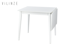 Vilinze Avanos Katlanır Mdf Ahşap Mutfak Masası - 70x80 cm (70x120 cm) Beyaz - Beyaz