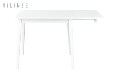 Vilinze Avanos Katlanır Mdf Ahşap Mutfak Masası - 70x80 cm (70x120 cm) Beyaz - Beyaz