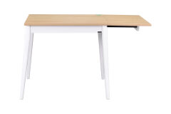 Vilinze Avanos Katlanır Mdf Ahşap Mutfak Masası - 70x80 cm (70x120 cm) Naturel - Beyaz