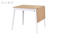 Avanos Katlanır Mdf Ahşap Mutfak Masası - 70x80 cm (70x120 cm) Naturel - Beyaz