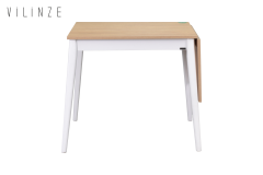 Avanos Katlanır Mdf Ahşap Mutfak Masası - 70x80 cm (70x120 cm) Naturel - Beyaz