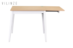 Avanos Katlanır Mdf Ahşap Mutfak Masası - 70x80 cm (70x120 cm) Naturel - Beyaz