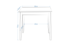 Avanos Katlanır Mdf Ahşap Mutfak Masası - 70x80 cm (70x120 cm) Naturel - Beyaz