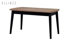 Vilinze Aras Ahşap Yemek Masası Kestane/Siyah - 80*140 cm