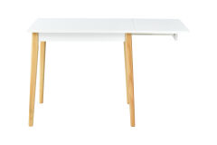Vilinze Avanos Katlanır Mdf Ahşap Mutfak Masası - 70x80 cm (70x120 cm) Beyaz - Naturel
