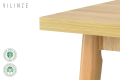 Vilinze Avanos Katlanır Mdf Ahşap Mutfak Masası - 70x80 cm (70x120 cm) Naturel - Naturel