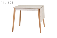 Vilinze Avanos Katlanır Mdf Ahşap Mutfak Masası - 70x80 cm (70x120 cm) Traverten - Naturel