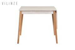 Vilinze Avanos Katlanır Mdf Ahşap Mutfak Masası - 70x80 cm (70x120 cm) Traverten - Naturel