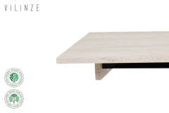 Vilinze Avanos Katlanır Mdf Ahşap Mutfak Masası - 70x80 cm (70x120 cm) Traverten - Naturel