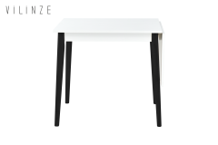 Vilinze Avanos Katlanır Mdf Ahşap Mutfak Masası - 70x80 cm (70x120 cm) Beyaz - Siyah