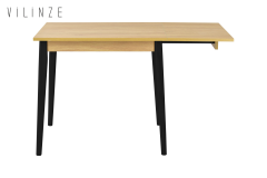 Vilinze Avanos Katlanır Mdf Ahşap Mutfak Masası - 70x80 cm (70x120 cm) Naturel - Siyah