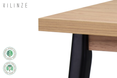 Vilinze Avanos Katlanır Mdf Ahşap Mutfak Masası - 70x80 cm (70x120 cm) Naturel - Siyah