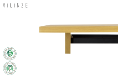 Vilinze Avanos Katlanır Mdf Ahşap Mutfak Masası - 70x80 cm (70x120 cm) Naturel - Siyah
