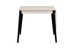 Vilinze Avanos Katlanır Mdf Ahşap Mutfak Masası - 70x80 cm (70x120 cm) Traverten - Siyah