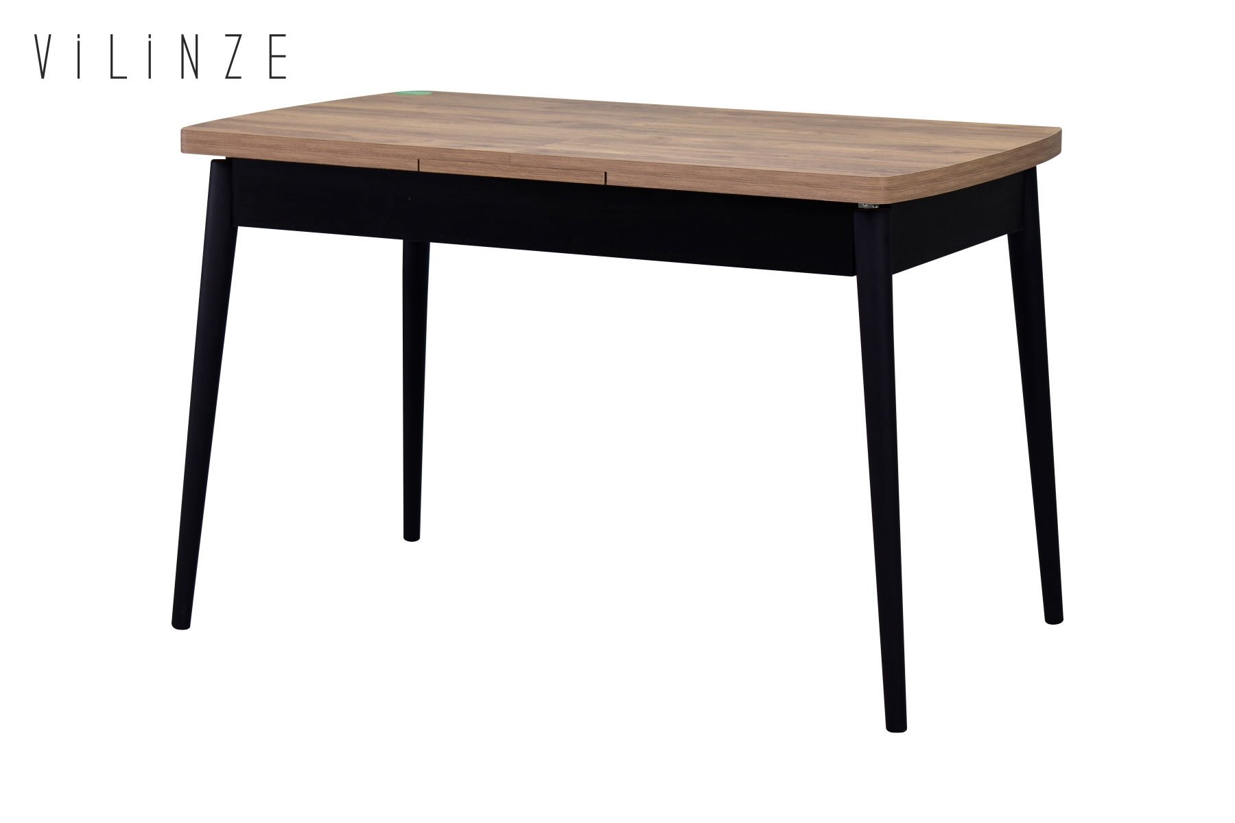 Golf Ahşap Yemek Masası - 70x120cm (70x150cm) Kestane/Siyah