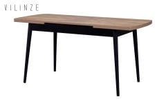 Golf Ahşap Yemek Masası - 70x120cm (70x150cm) Kestane/Siyah