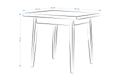 Avanos Sabit Mdf Mutfak Masası - 80x80 Cm Beyaz - Naturel