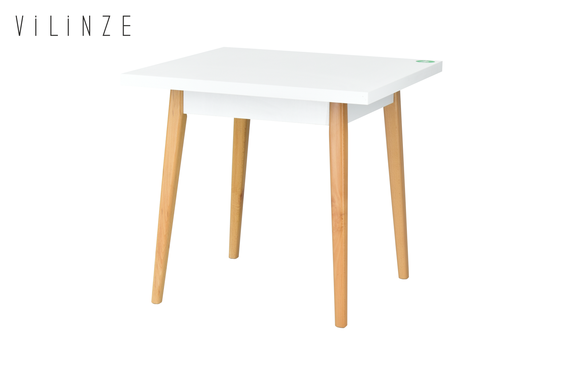 Avanos Sabit Mdf Mutfak Masası - 80x80 Cm Beyaz - Naturel