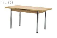 Ece Metal Nikel Ayak Yemek Masası - 80x120 cm (80x150 cm) Naturel