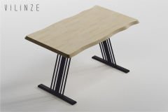 Harran Naturel-Beyaz Yemek Masası - 80x140 cm Naturel/Siyah