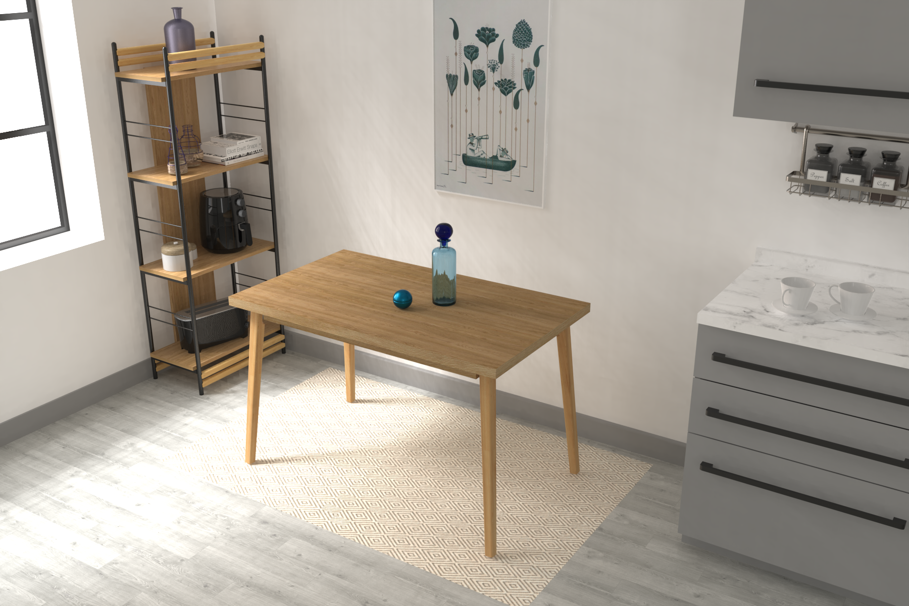 Vilinze Avanos Sabit Mdf Mutfak Masası - 70x120 Cm