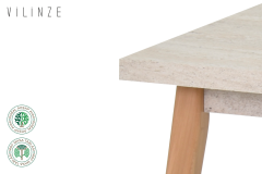 Vilinze Avanos Sabit Mdf Mutfak Masası - 70x120 Cm Traverten - Naturel